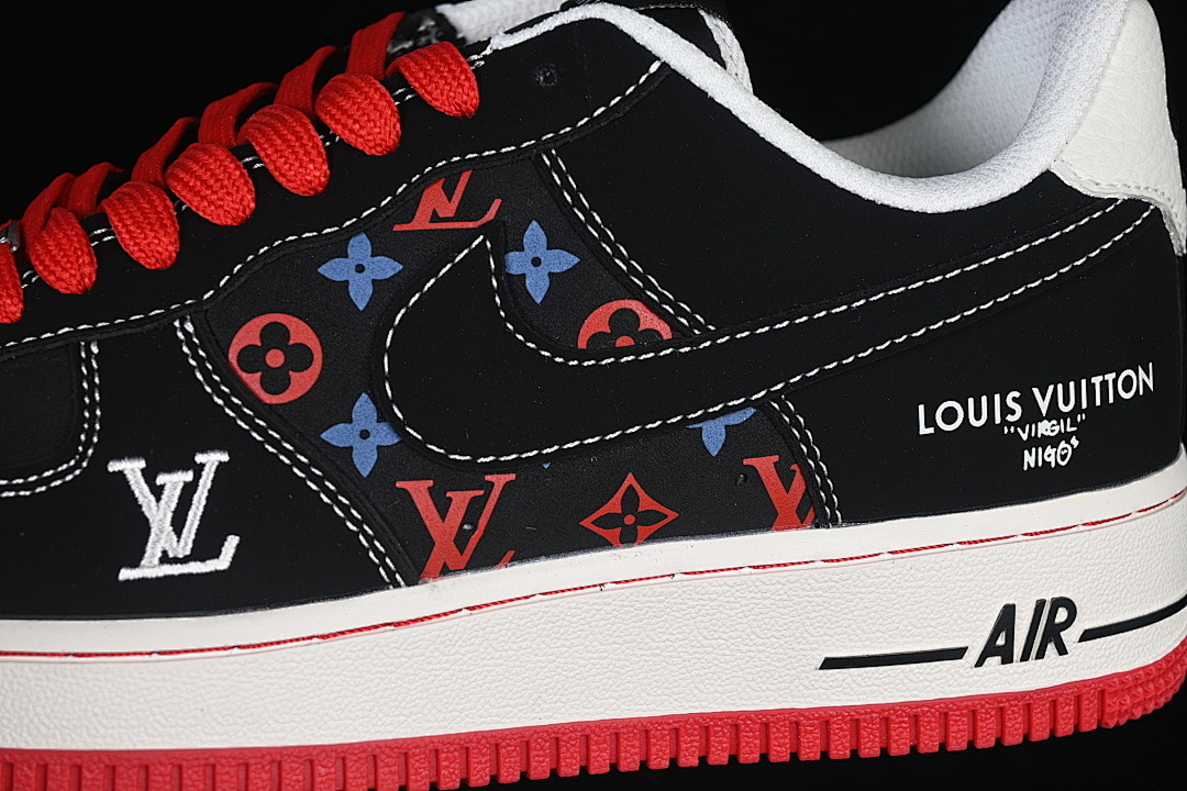 Nike [FN4932-002]-[AIR FORCE 1 07 LOW CASUAL SNEAKERS BLACK/RED/WHITE]-[WOMAN:36-39]-[MAN:40-45] - Image 7