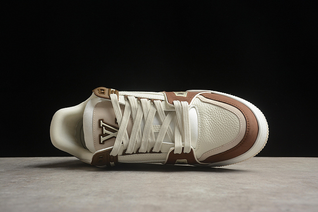 Louis Vuitton [LO*UIS VUITTON TRAINER SNEAKER LOW WHITE/BROWN]-[MAN:39-45] - Image 12
