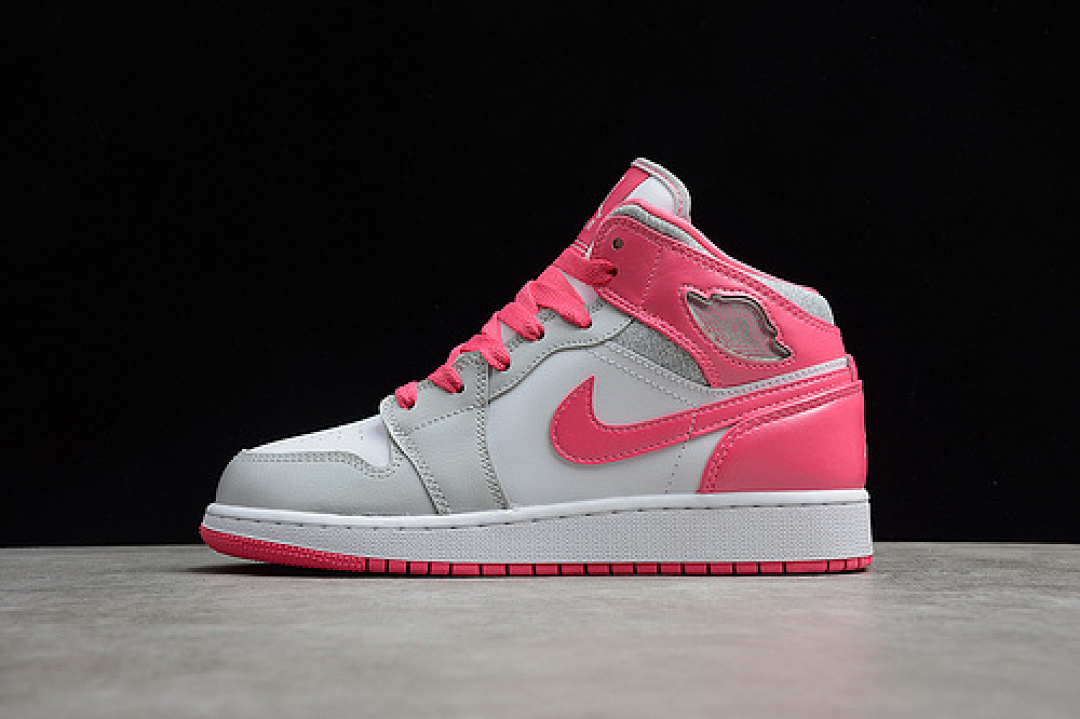 Jordan [555112-109]-[CJ AIR JORDAN 1 MID GS WHITE/PLATINUM-PINK]-[WOMAN:35.5-39], photo 1