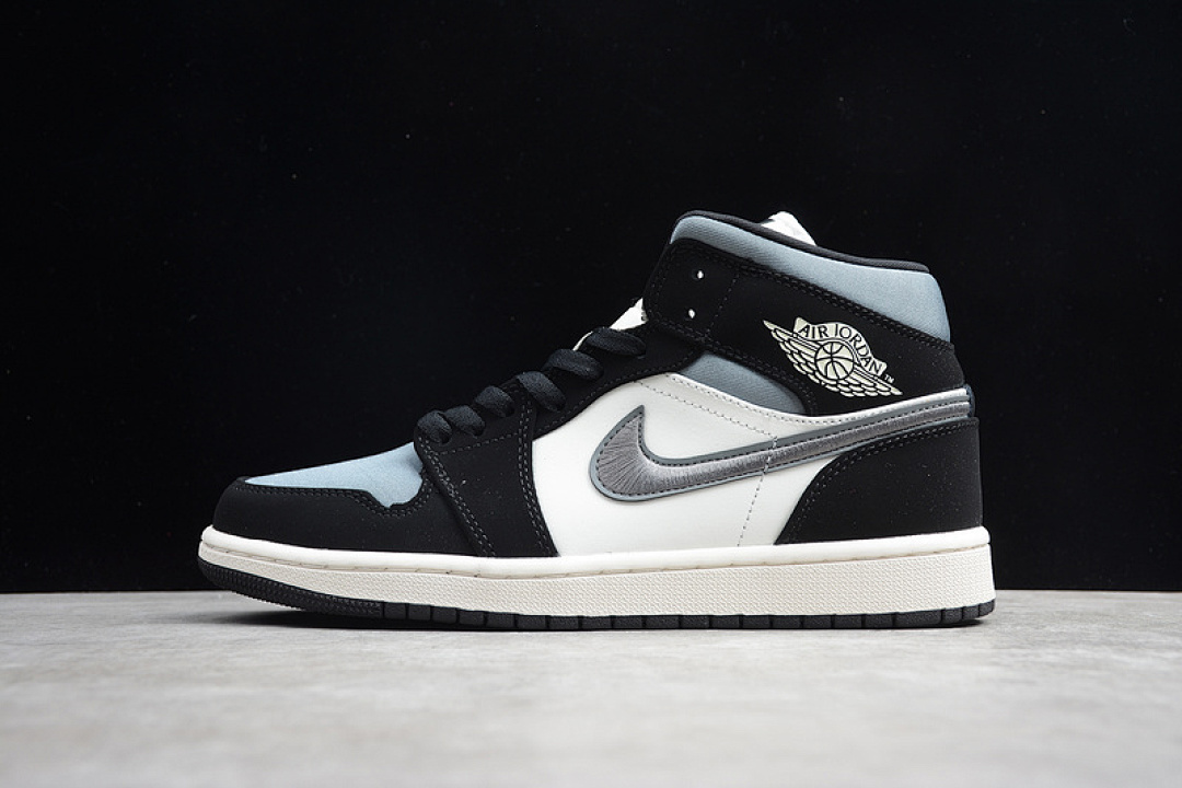 Jordan [852542-011]-[GZ AIR JORDAN 1 MID SATIN GREY TOE BLACK/ANTHRACITE]-[UNISEX:36-47.5], photo 1