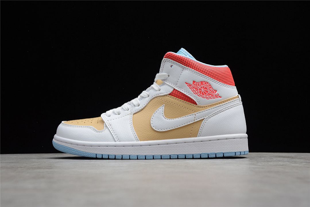 Jordan [CZ0774-200]-[GZ AIR JORDAN 1 MID SE SESAME/WHITE/FLASH CRIMSON/PSYCHIC BLUE]-[UNISEX:36-47], photo 1