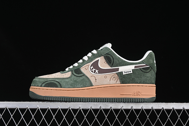 Nike Nike AIR FORCE 1 07 LOW SUPREME WHITE/GREEN/BROWN · DF0188-024, photo 1