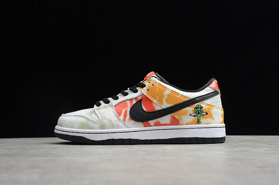 Unbranded [BQ6832-101]-[SB DUNK LOW RAYGUN TIE-DYE WHITE/ORANGE FLASH]-[WOMAN:36-39]-[MAN:40-45], photo 1