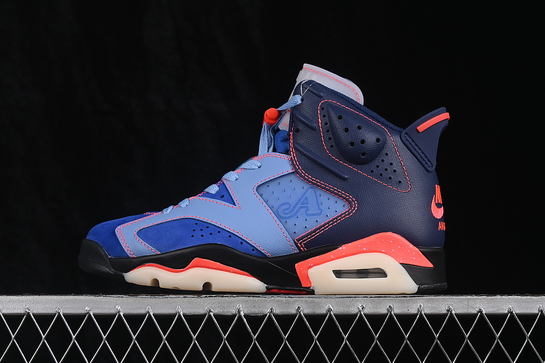 Jordan AIR Jordan 6 AJ6 RUNNING SHOES NAVY BLUE/DENIM BLUE/RED · IQ5706-400, photo 1