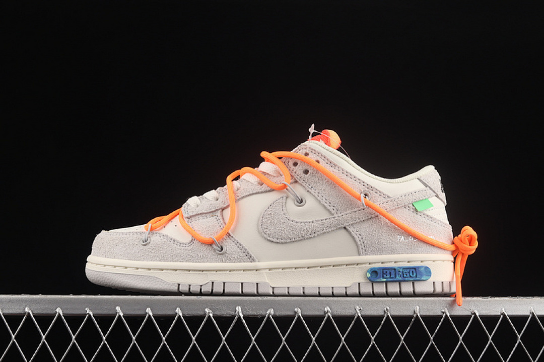 Unbranded [DJ0950-116]-[OW X SB DUNK LOW LOT 31 OF 50 SAIL/NEUTRAL GREY/TOTAL ORANGE]-[UNISEX:36-47.5], photo 1