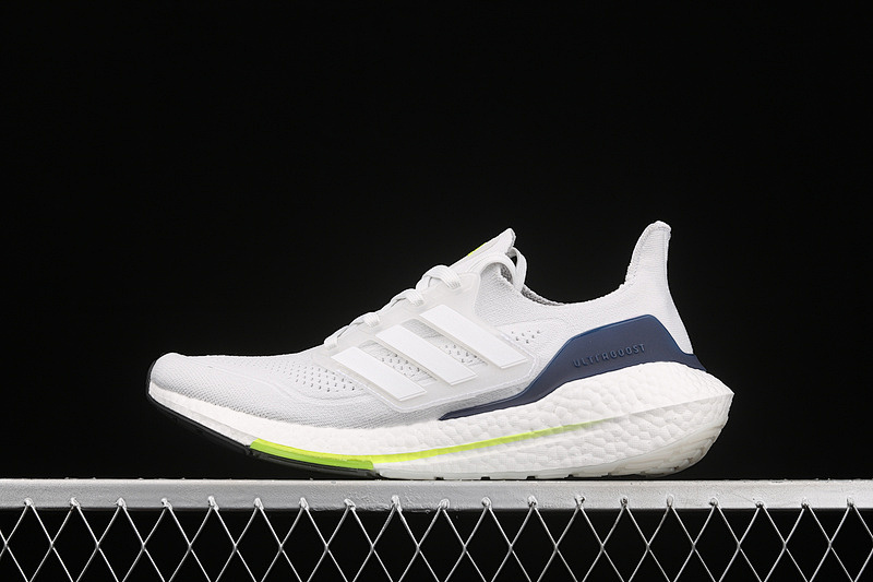 ULTRABOOST 21 SHOES CRYSTAL WHITE/CLOUD WHITE/SOLAR YELLOW · FY0371, photo 1