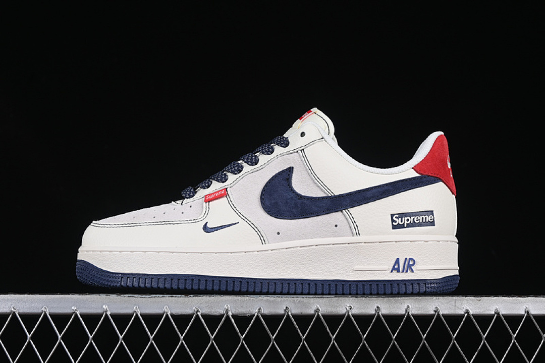 Nike Nike AIR FORCE 1 07 LOW SUPREME GREY/BLUE/WHITE/RED · BB7518-021, photo 1