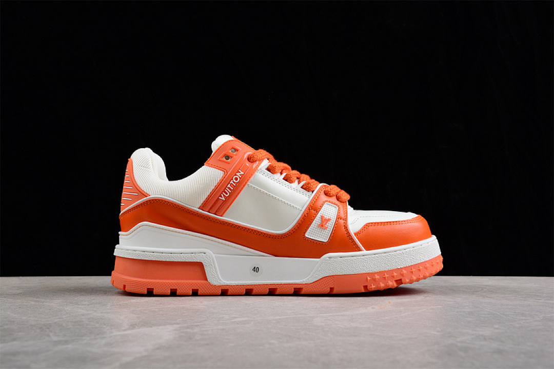 Louis Vuitton [L*V TRAINER SNEAKERS WHITE/WHITE/ORANGE]-[WOMAN:35-40]-[MAN:39-45] - Image 13