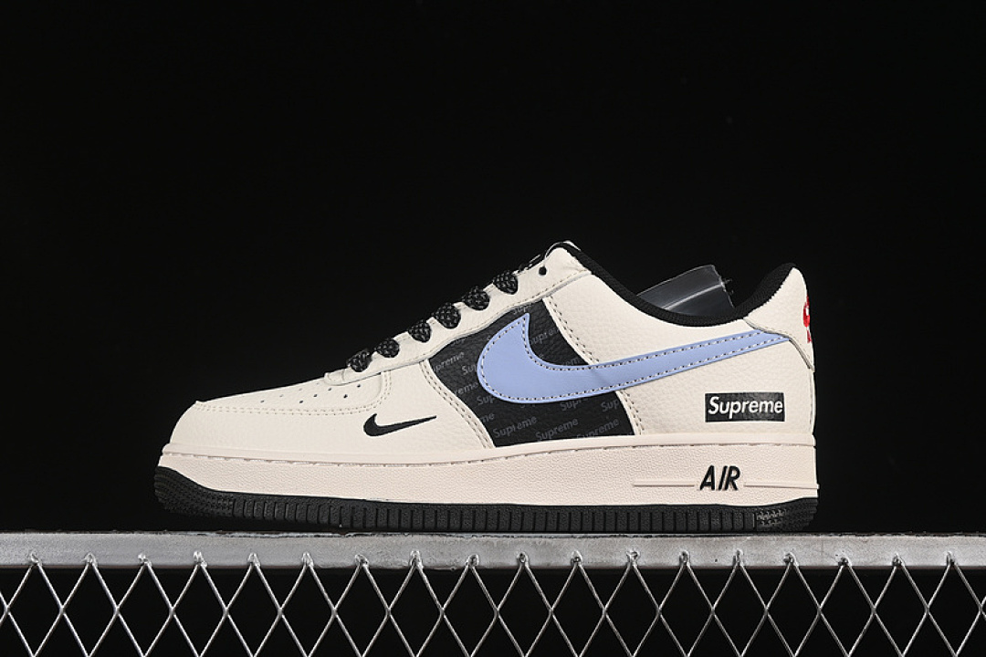 Nike [ZH2598-311]-[AIR FORCE 1 07 LOW SUPREME OFF WHITE/BLUE/GREY]-[WOMAN:36-39]-[MAN:40-45] - Image 2