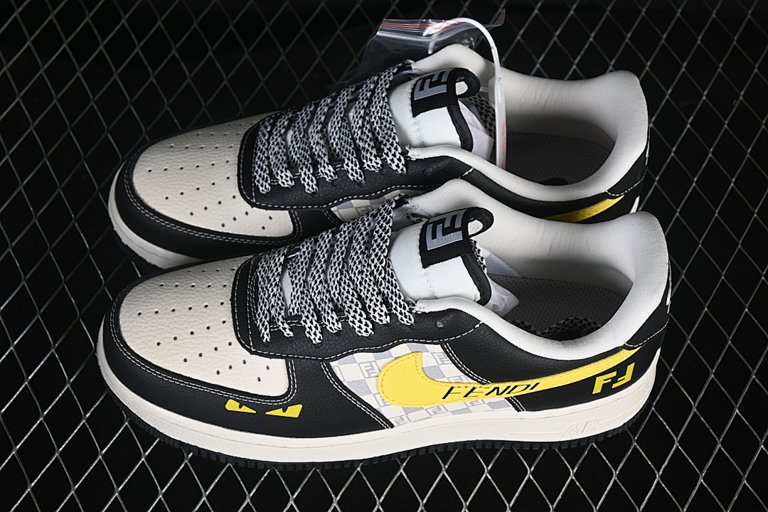 Nike [LD1999-019]-[AIR FORCE 1 07 LOW CASUAL SNEAKERS WHITE/BLACK/YELLOW]-[WOMAN:36-39]-[MAN:40-45] - Image 11