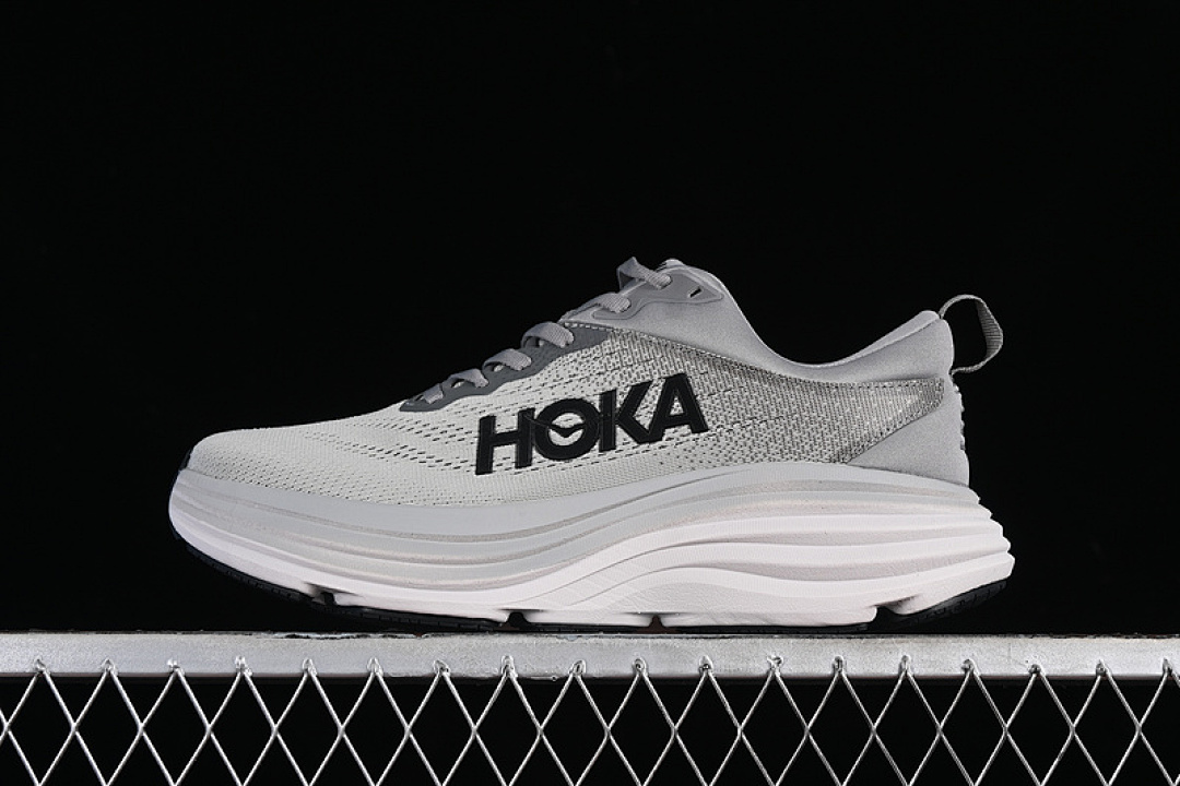 On Running [1123202 SHMS]-[HOKA ONE BONDI 8 WHITE/GREY/BLACK]-[WOMAN:35.5-39]-[MAN:40-46] - Image 2
