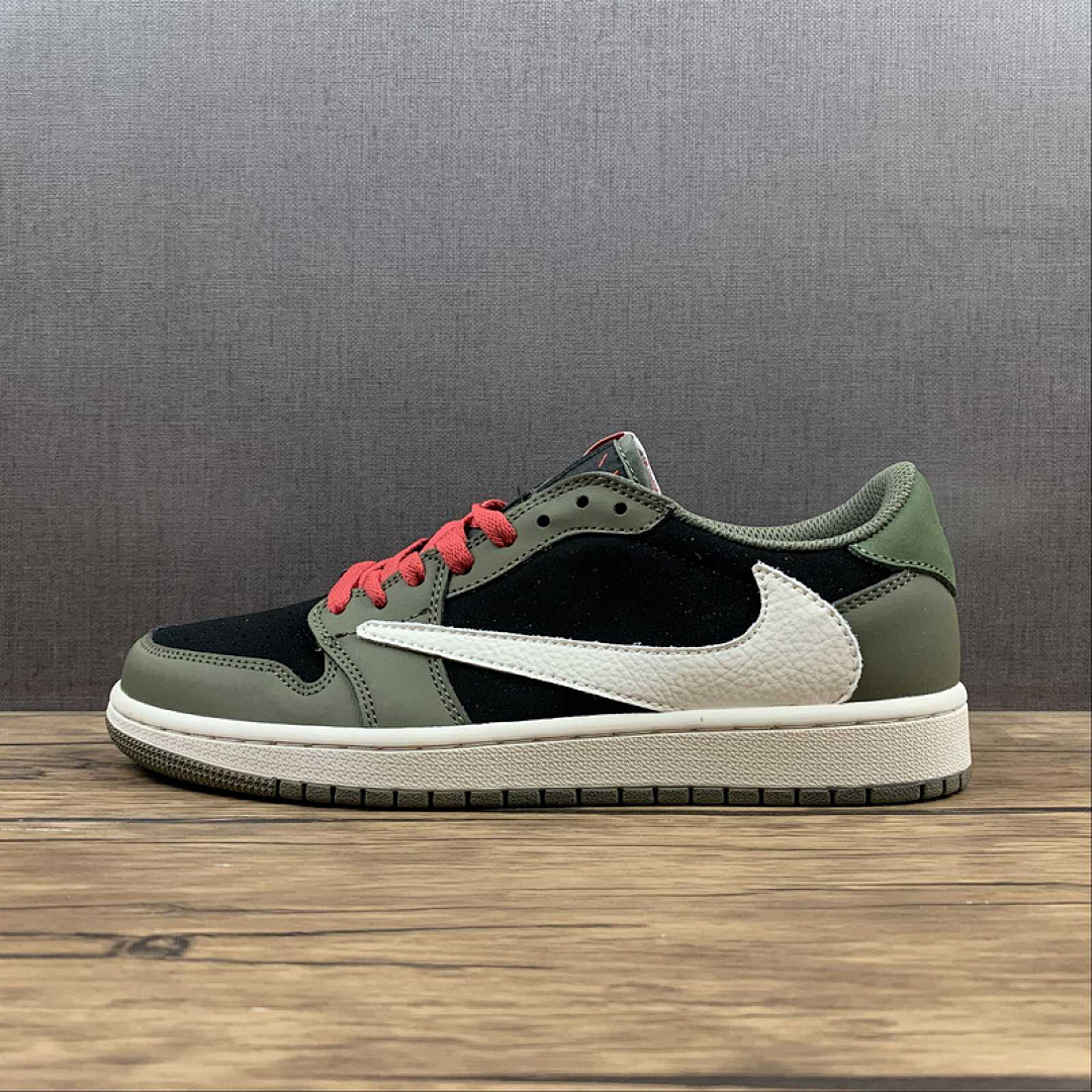 Jordan [CQ4277-006]-[TRAVIS SCOTT X AIR JORDAN 1 LOW MOCHA DARK GREEN/BLACK/RED-WHITE]-[MAN:40-46], photo 1
