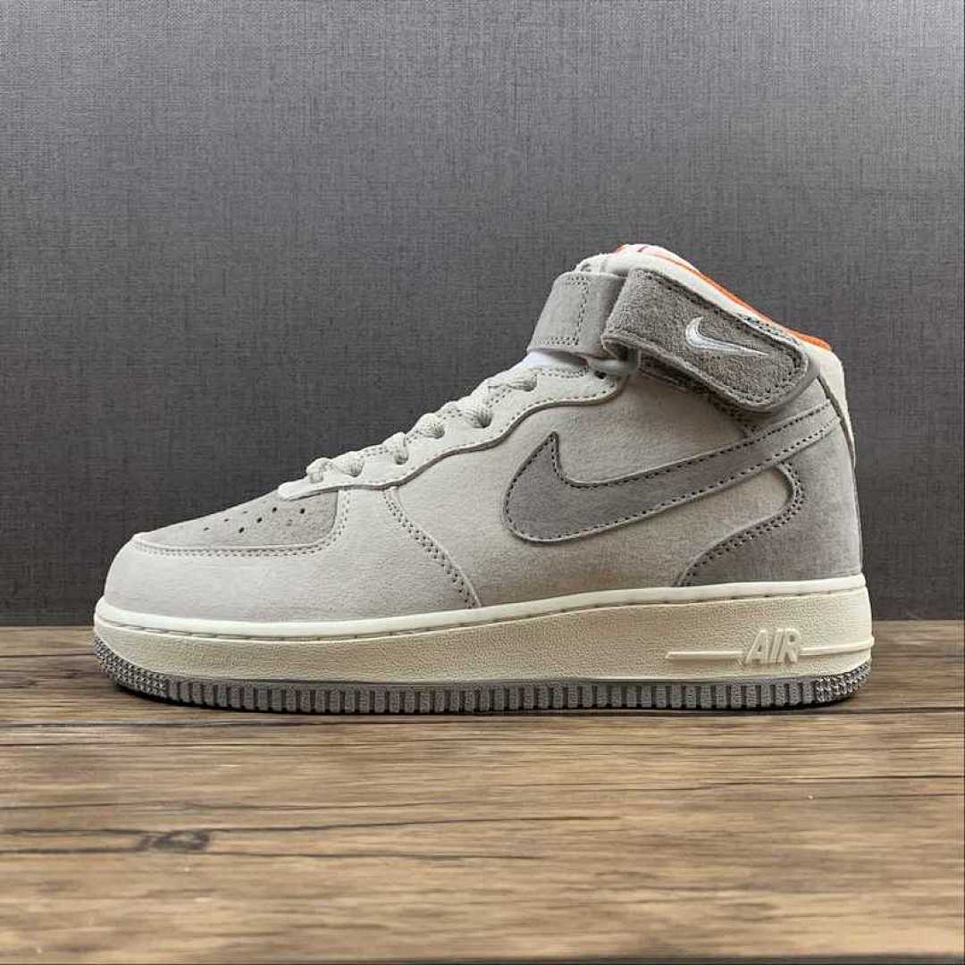 Nike [CQ5059-105]-[OW X AIR FORCE 1 07 MID GRAY/GRAY/ORANGE]-[WOMAN:36-39]-[MAN:40-45], photo 1