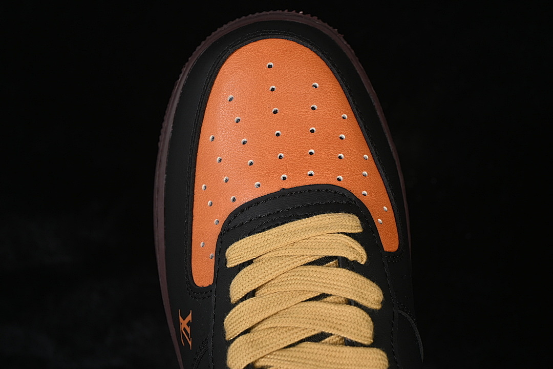 Nike [FV3694-101]-[AIR FORCE 1 07 LOW BLACK/ORANGE/GOLD]-[WOMAN:36-39]-[MAN:40-45] - Image 10
