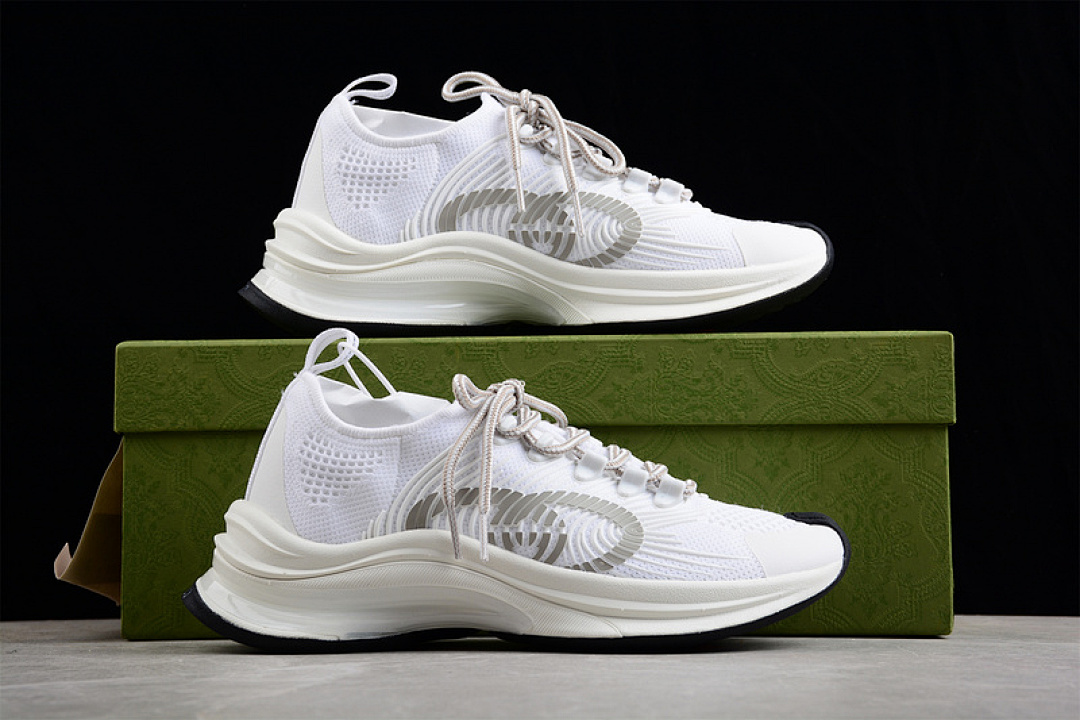 Gucci [680893USM108475]-[GU*CCI KNIT SNEAKERS WHITE/WHITE/LIGHT GREY]-[WOMAN:36-39]-[MAN:40-46] - Image 14