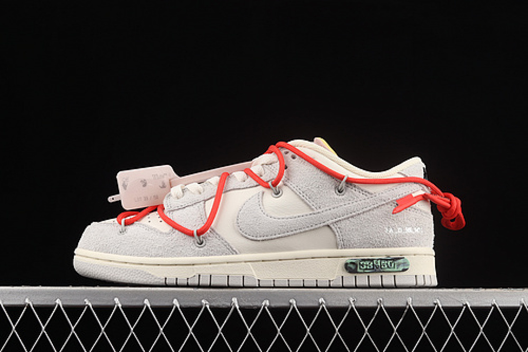 Unbranded [DJ0950-118]-[OW X SB DUNK LOW LOT 33 OF 50 SAIL/NEUTRAL GREY/CHILE RED]-[UNSIEX:36-47.5], photo 1