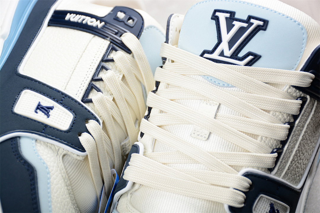 Louis Vuitton [LOUIS VUITTON TRAINER SNEAKER LOW L*V WHITE/BLUE]-[WOMAN:35-39]-[MAN:40-45] - Image 8