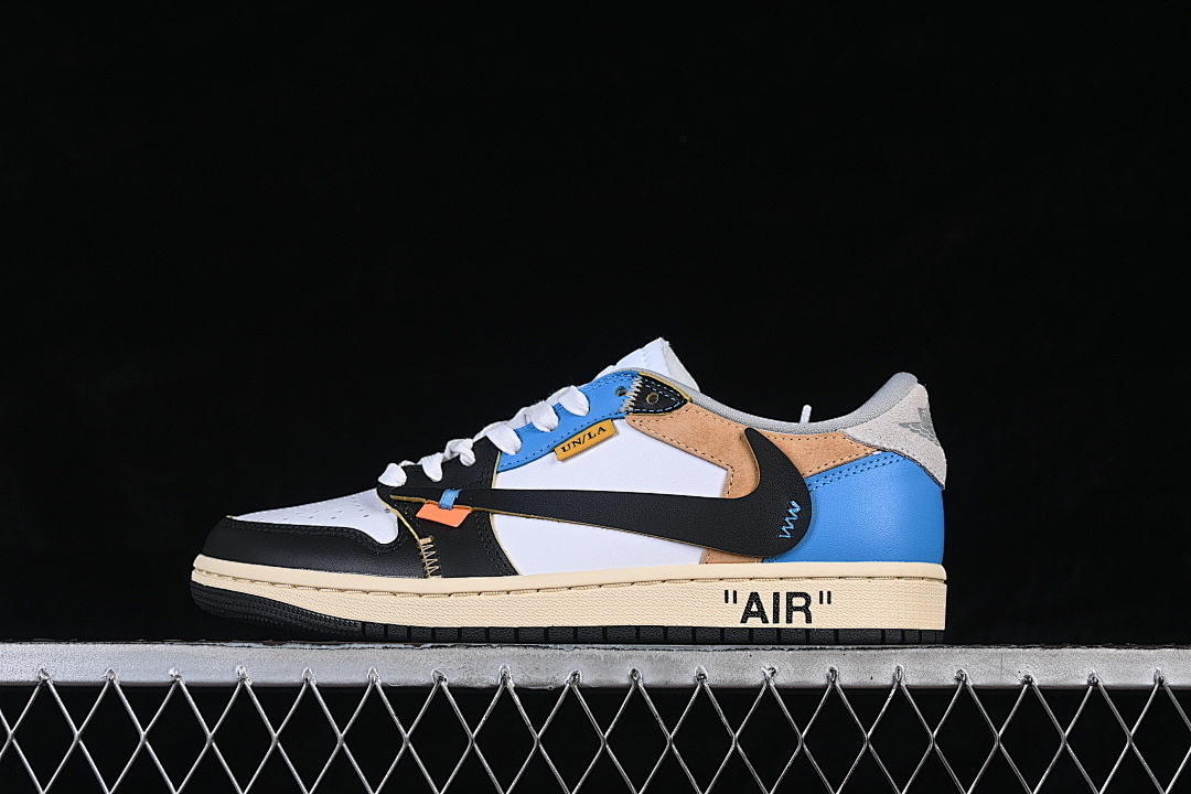 Jordan AIR Jordan 1 LOW OG WHITE/BLACK/BLUE/BROWN · XZ6868-006, photo 1