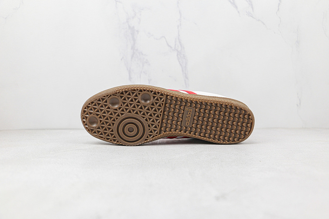 Adidas [B44628]-[SAMBA VEGAN OG SHOES FOOTWEAR WHITE/SCARLET/GUM]-[MAN:39-45] - Image 8