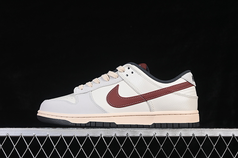 Nike DUNK LOW CASUAL SNEAKERS WINE RED/GREY/WHITE/PINK · WB0620-118, photo 1