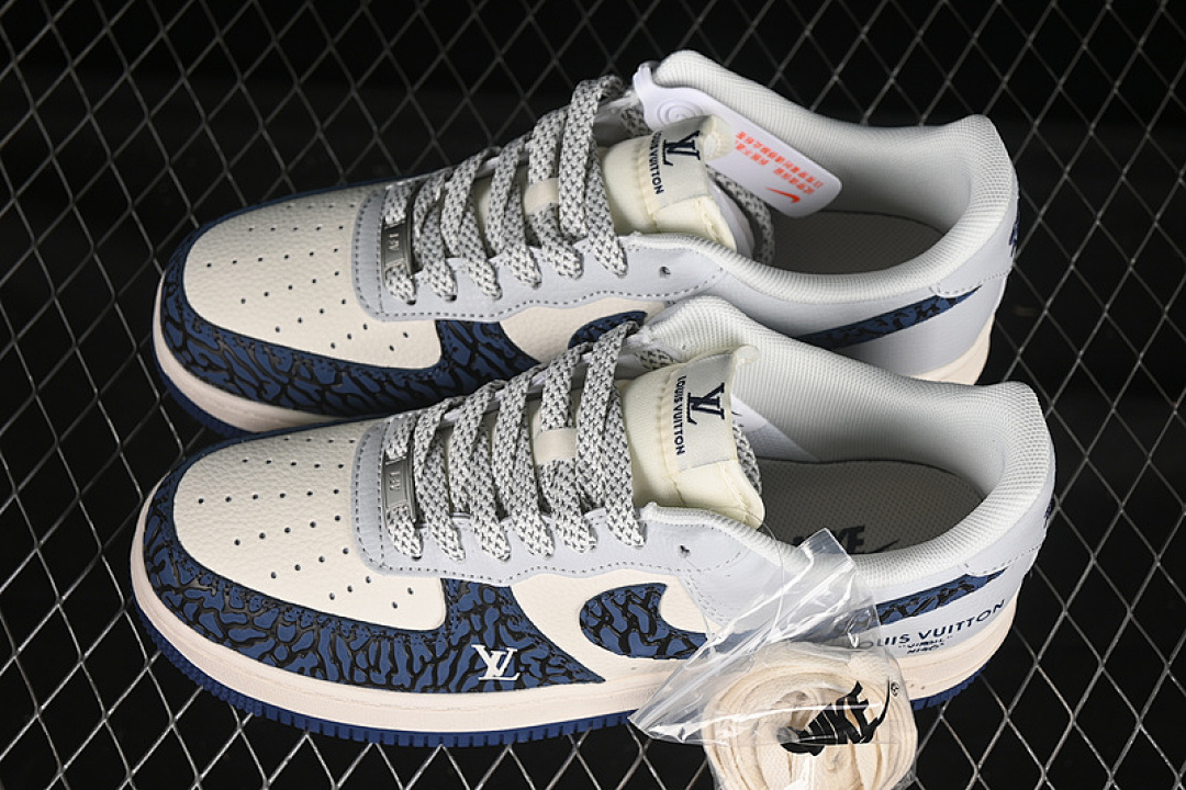 Nike [JJ2508-701]-[AIR FORCE 1 07 LOW LV WHITE/GREY/BLUE]-[WOMAN:36-39]-[MAN:40-45] - Image 11