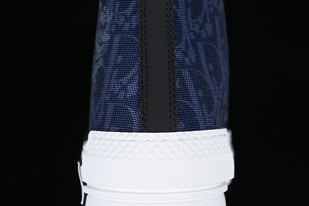 Dior [B23 OBLIQUE TOP SNEAKERS MID CASUAL SHOES WHITE/NAVY BLUE/BEIGE]-[WOMAN:39]-[MAN:40-46] - Image 6