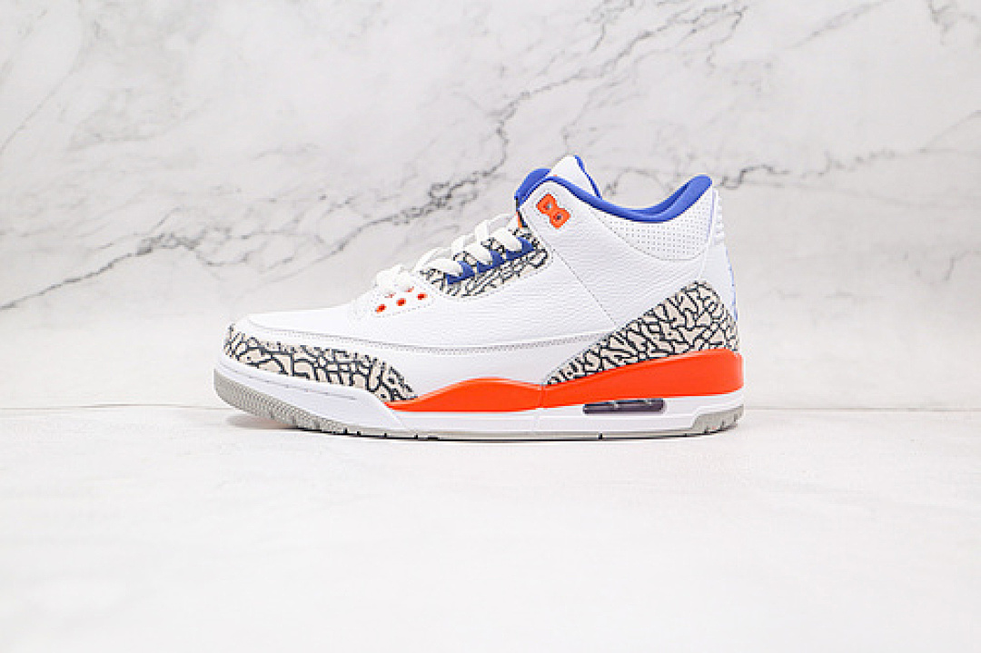 Jordan [136064-148]-[AIR JORDAN 3 RETRO KNICKS WHITE/OLD ROYAL-UNIVERSITY ORANGE-TECH GREY]-[40-47], photo 1