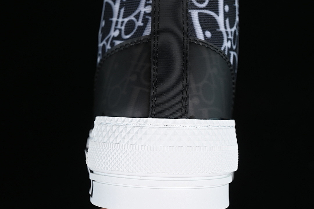 Dior [B23 OBLIQUE TOP SNEAKERS MID CASUAL SHOES BLACK/WHITE]-[WOMAN:39]-[MAN:40-46] - Image 7