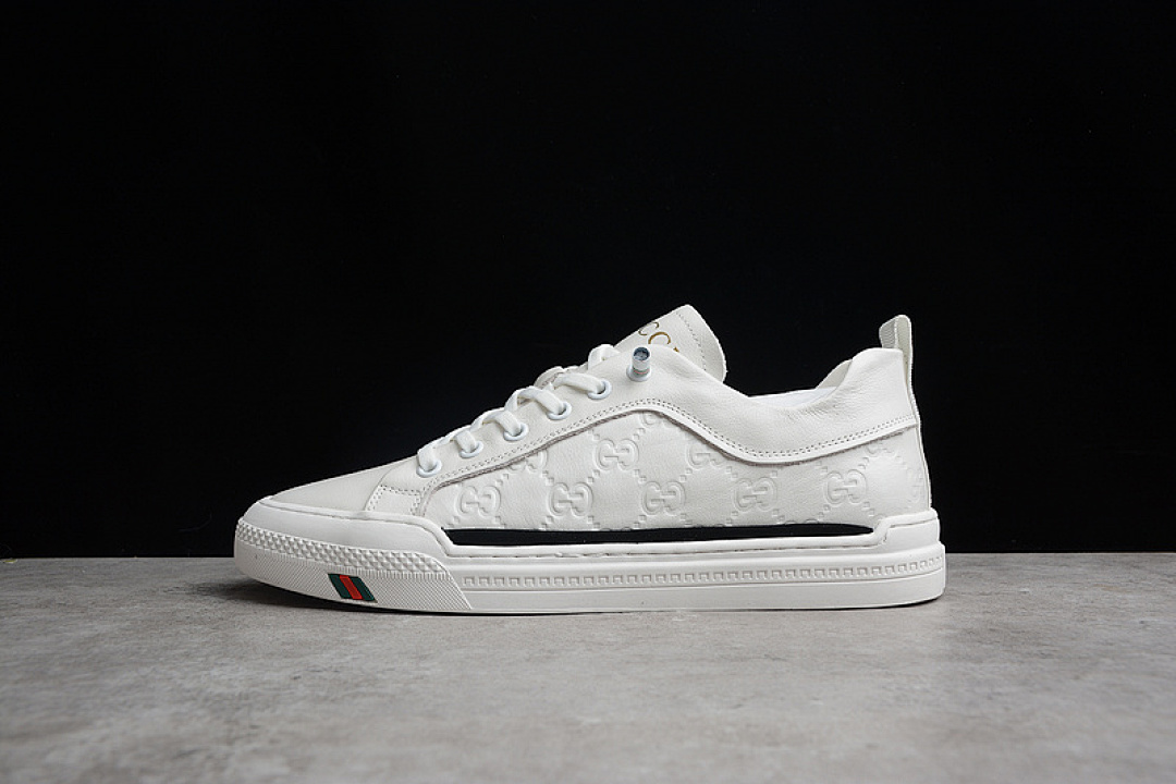 Unbranded [431942-02JPOI-68302]-[GU*CCI SCREENER GG LOW-TOP SNEAKER WHITE/WHITE/BLACK]-[MAN:38-44], photo 1
