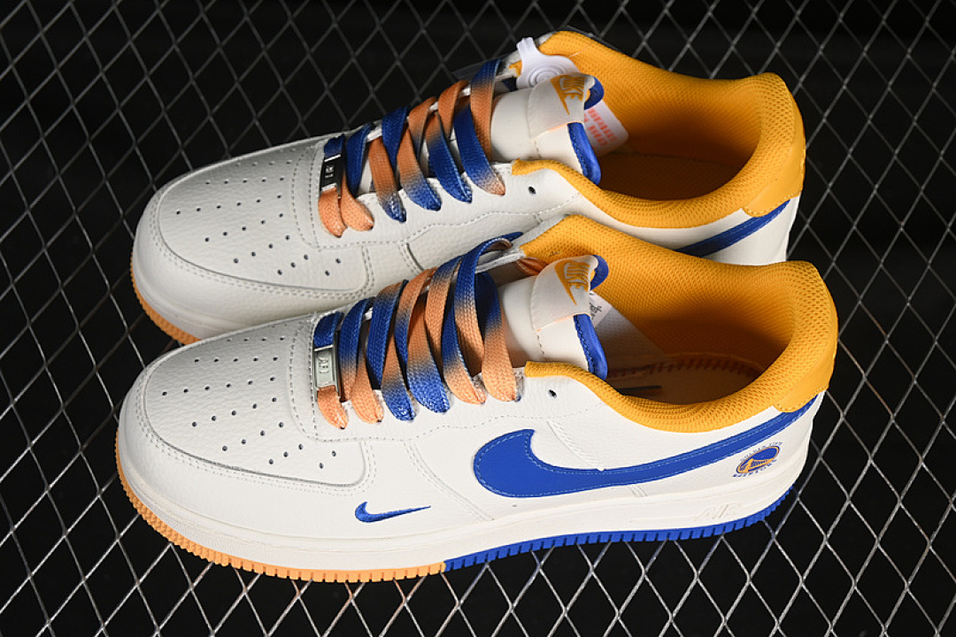 Nike [CS5288-005]-[AIR FORCE 1 07 LOW NBA WHITE/BLUE/YELLOW]-[WOMAN:36-39]-[MAN:40-45] - Image 12