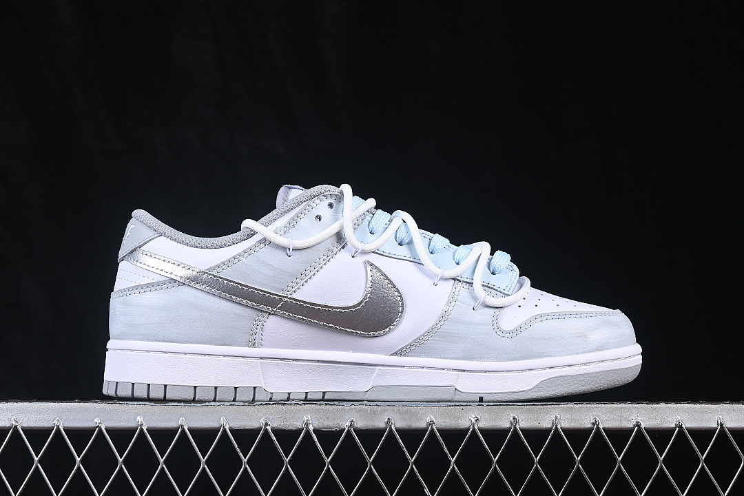 Unbranded [HF5441-105]-[DUNK LOW LACE UP CASUAL SNEAKERS SKY BLUE/SILVER/WHITE]-[MAN:40-46] - Image 15