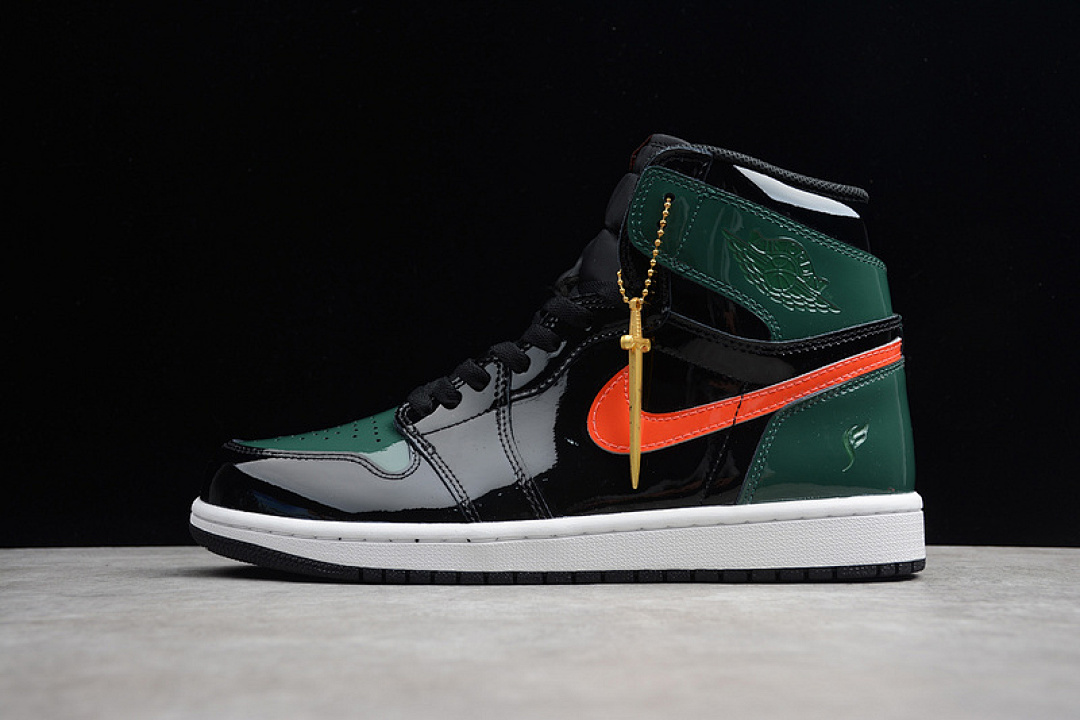 Jordan [AV3905-038]-[AIR JORDAN 1 RETRO HIGH OG-SF BLACK/ORANGE RED-GREEN]-[MAN:40-46]-[OG00260], photo 1