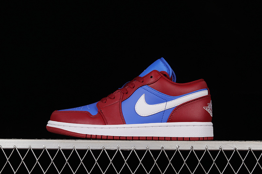 Jordan AIR Jordan 1 LOW POMEGRANATE/MEDIUM BLUE-WHITE · DC0774-604, photo 1