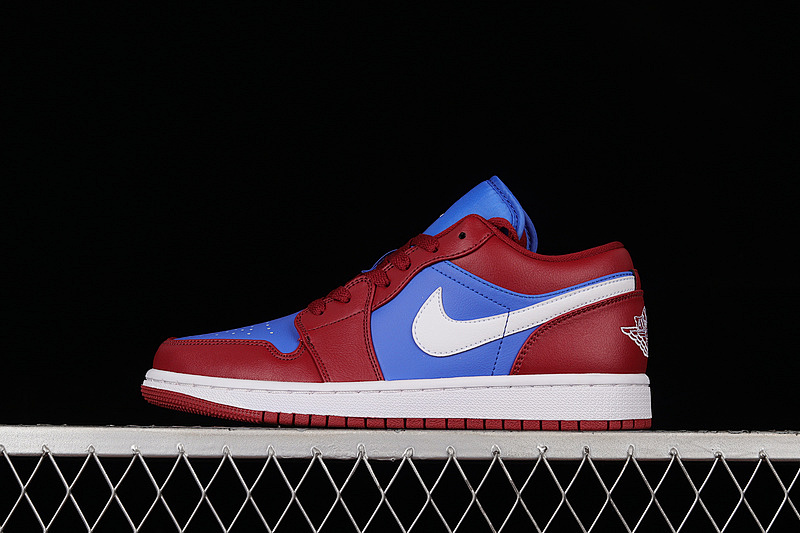 Jordan AIR Jordan 1 LOW POMEGRANATE/MEDIUM BLUE-WHITE · DC0774-604, photo 1