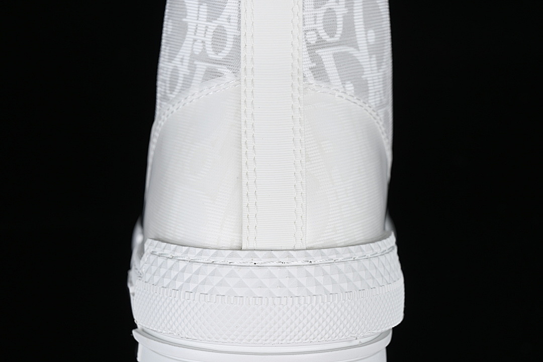 Dior [B23 OBLIQUE TOP SNEAKERS MID CASUAL SHOES WHITE/LIGHT GRAY]-[WOMAN:39]-[MAN:40-46] - Image 8