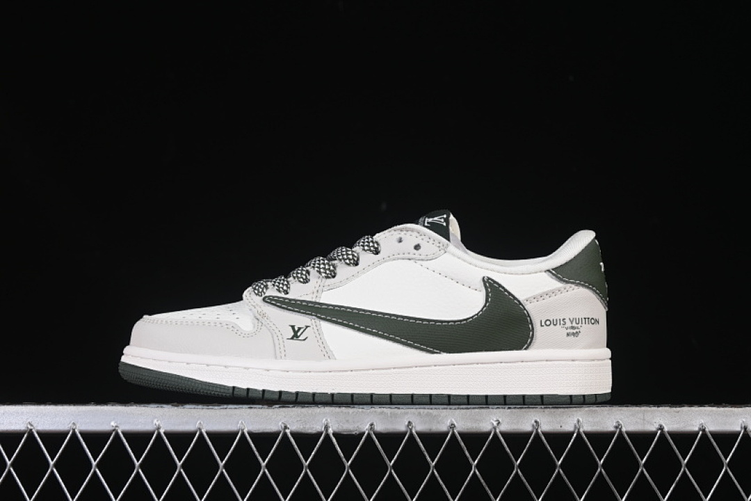Jordan TRAVIS SCOTT X FRAGMENT DESIGN AIR Jordan 1 LOW OG SP WHITE/GREY/GREEN · JW1188-150, photo 1