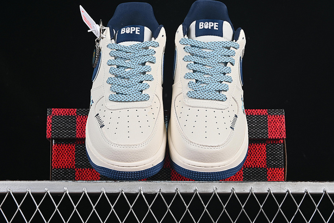 Nike [KB1688-002]-[AIR FORCE 1 07 LOW BAPE WHITE/BLUE]-[WOMAN:36-39]-[MAN:40-45] - Image 13