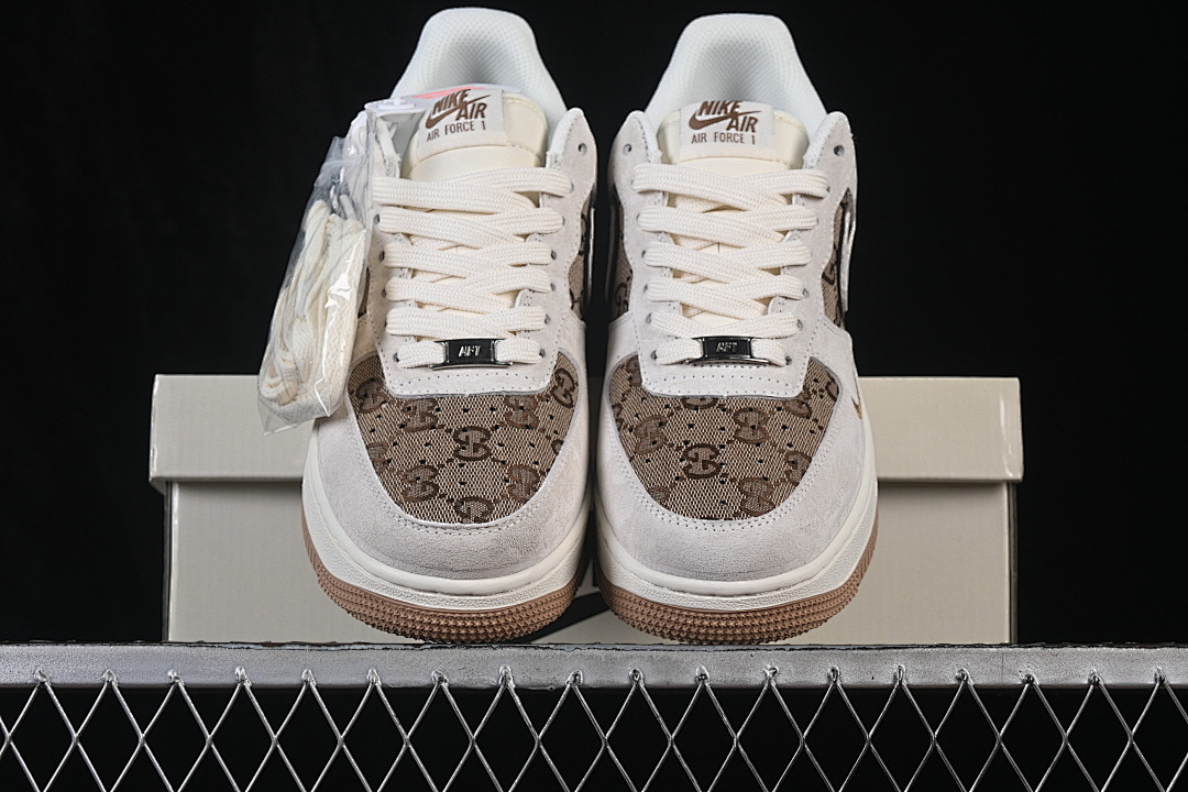 Nike [MM3399-807]-[AIR FORCE 1 07 LOW CASUAL SNEAKERS WHITE/BROWN/WHITE]-[WOMAN:36-39]-[MAN:40-45] - Image 13
