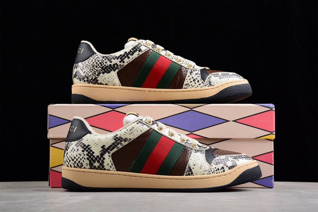 Gucci [GU*CCI ACE EMBROIDERED LOW-TOP BROWN/DARK GREEN/RED-WHITE]-[MAN:39-45] - Image 16