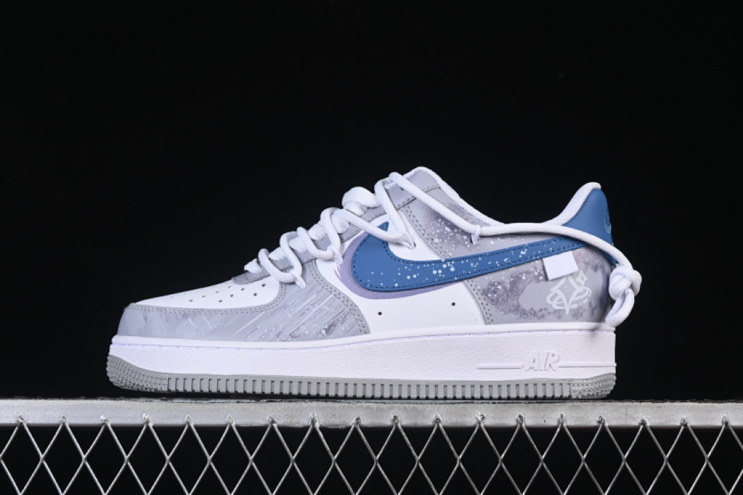 Nike [ZH0316-099]-[AIR FORCE 1 07 LOW WHITE/GREY/BLUE]-[WOMAN:36-39]-[MAN:40-45] - Image 2