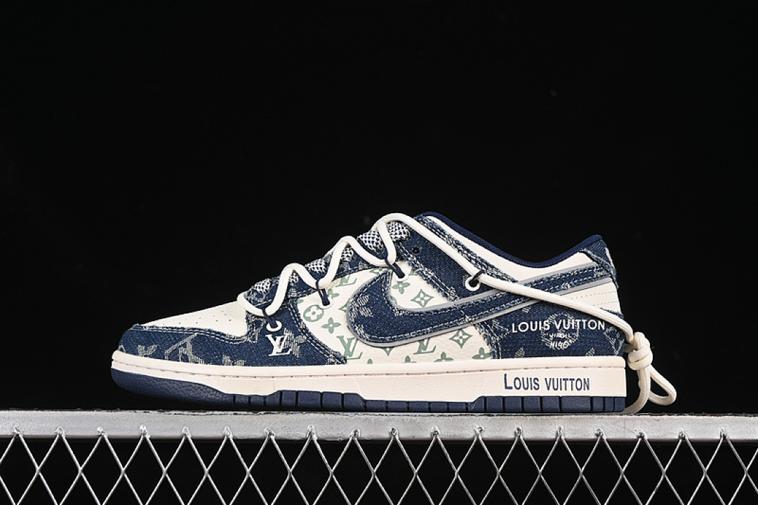 Louis Vuitton [YX5066-321]-[SB DUNK LOW LV WHITE/GREY/BLUE]-[WOMAN:36-39]-[MAN:40-45], photo 1