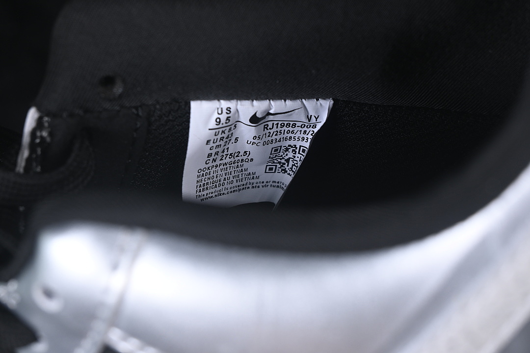Nike [RJ1988-008]-[AIR FORCE 1 07 LOW CASUAL SNEAKERS SILVER/BLACK]-[WOMAN:36-39]-[MAN:40-45] - Image 5