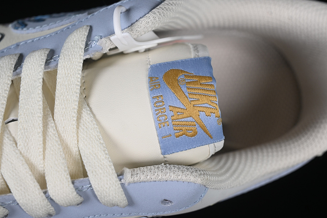 Nike [DB3301-711]-[AIR FORCE 1 07 LOW CHERUB WHITE/GREY/BLUE/GOLD]-[WOMAN:36-39]-[MAN:40-45] - Image 9