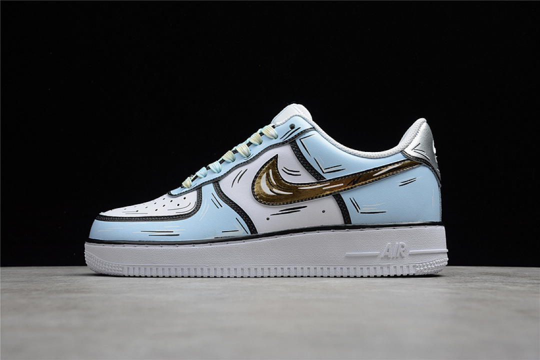 Nike [CW2288-212]-[AIR FORCE 1 LOW 07 ICE BLUE/WHITE/METALLIC GOLD]-[WOMAN:36-39]-[MAN:40-47], photo 1