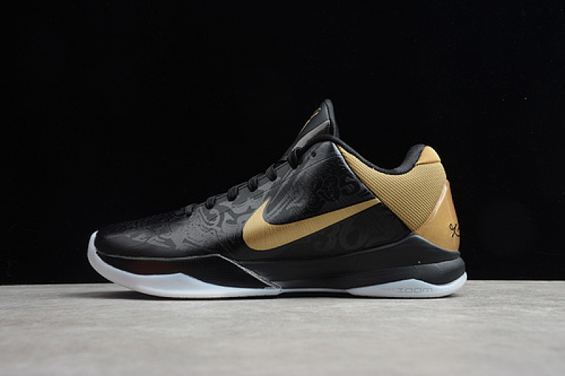 Nike Nike KOBE 5 BIG STAGE AWAY BLACK/METALLIC GOLD-WHITE · 386429-008, photo 1