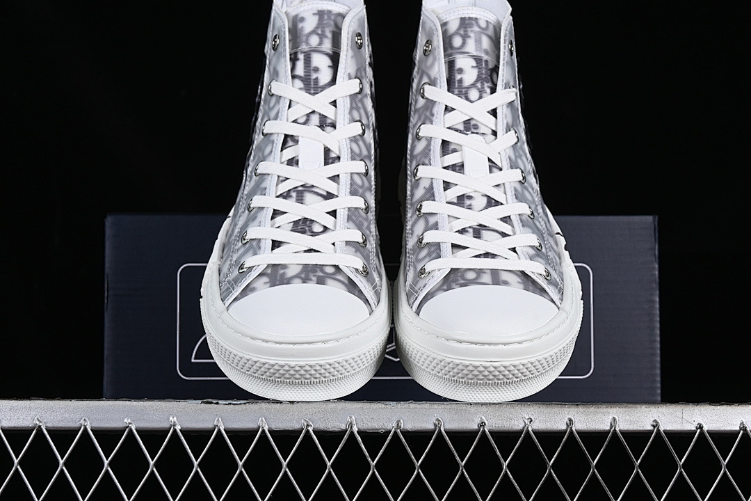 Dior [B23 OBLIQUE TOP SNEAKERS MID CASUAL SHOES LIGHT GRAY/WHITE]-[WOMAN:39]-[MAN:40-46] - Image 13