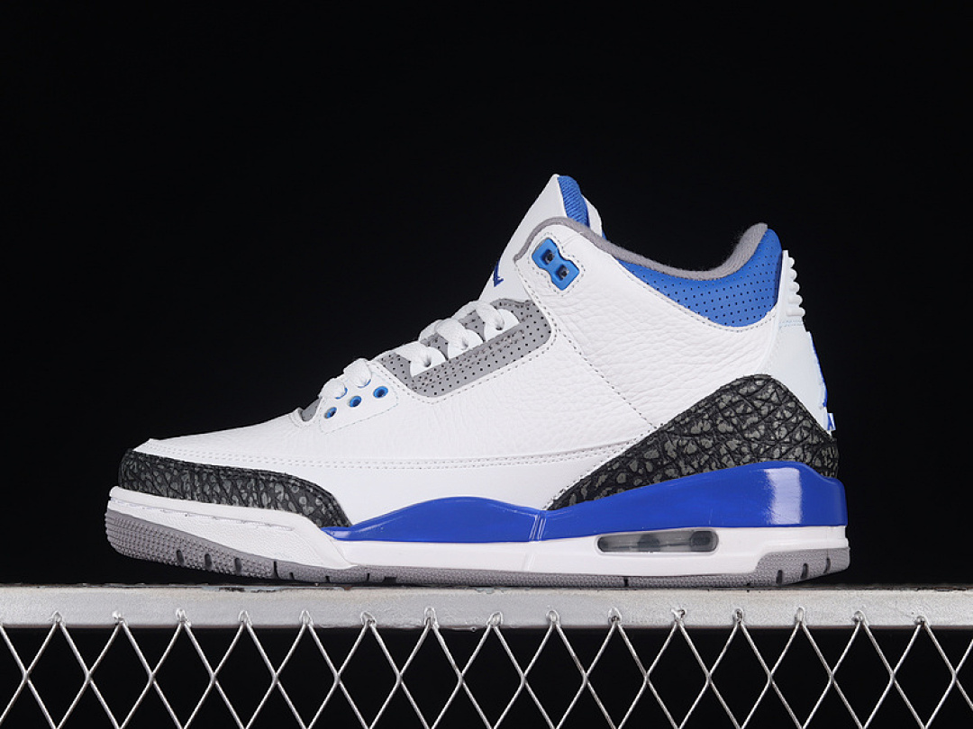 Jordan AIR Jordan 3 RETRO WHITE/BLACK/CEMENT GREY/RACER BLUE · CT8532-145, photo 1