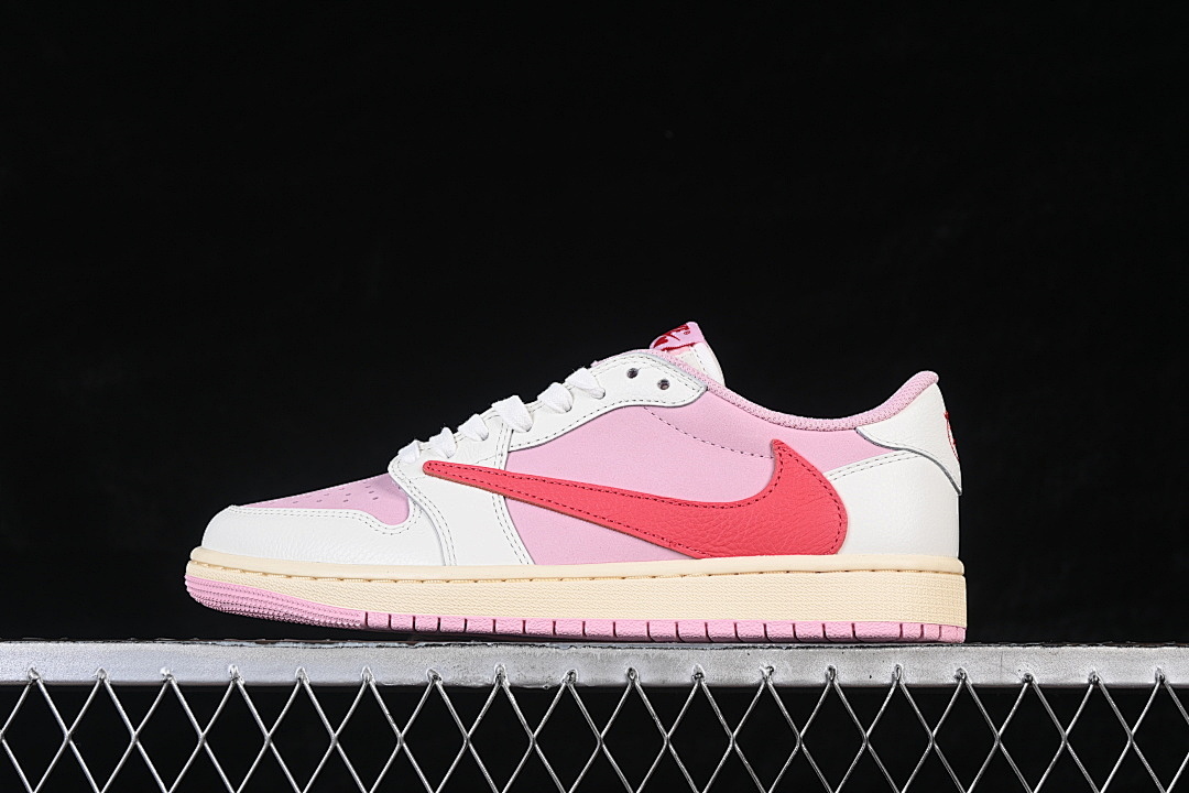 Jordan [IQ7604-101]-[TRAVIS SCOTT AIR JORDAN 1 LOW OG WHITE/PINK/BEIGE]-[WOMAN:35.5-39]-[MAN:40-48.5], photo 1