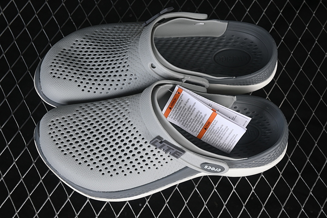 Crocs [LITERIDE 360 CLOG FASHIONABLE ROUND TOED DARK GRAY/GREY/WHITE]-[WOMAN:36-39]-[MAN:40-46] - Image 6