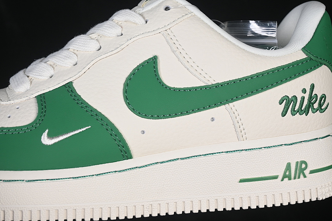 Nike [FV3694-111]-[AIR FORCE 1 07 LOW CASUAL SNEAKERS BEIGE/GREEN/BEIGE]-[WOMAN:36-39.5]-[MAN:40-45] - Image 8